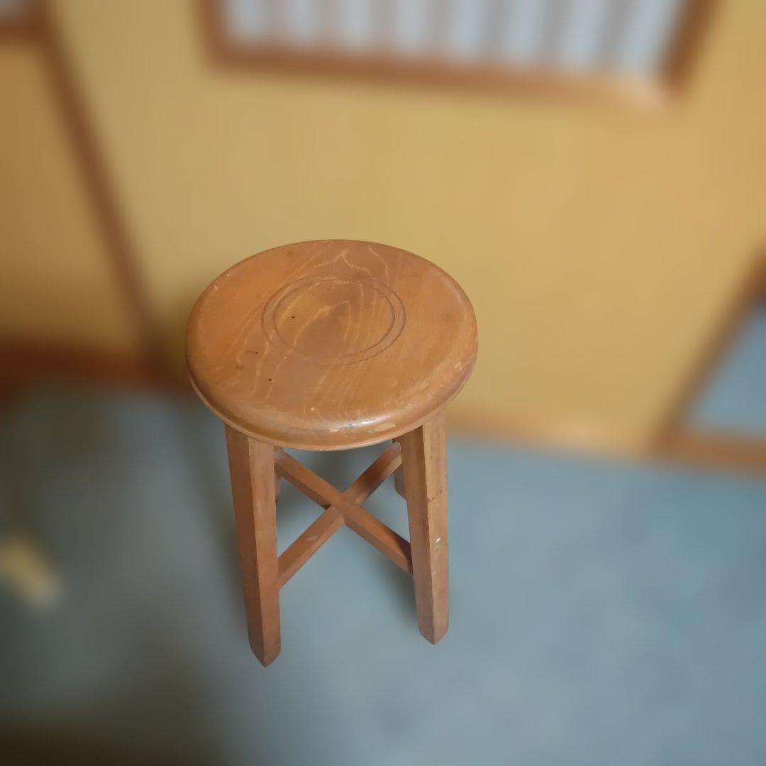アンティーク　木製シンプルスツール