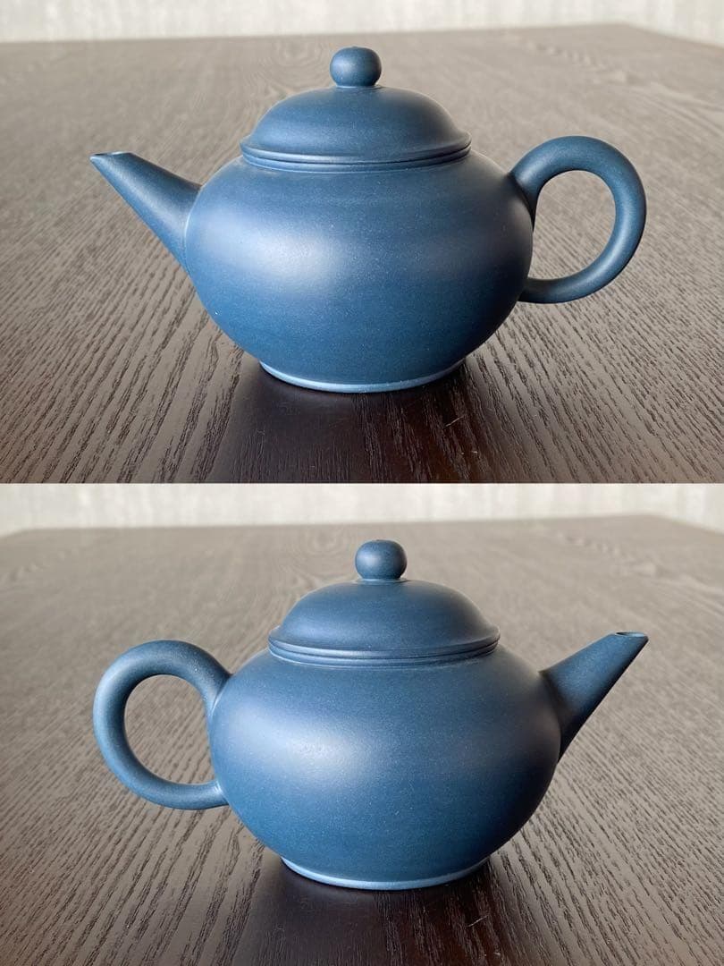 中国宜興紫砂茶壺中国古玩　希少品　周健栄作家作品　煎茶茶道具水平急須3色セット
