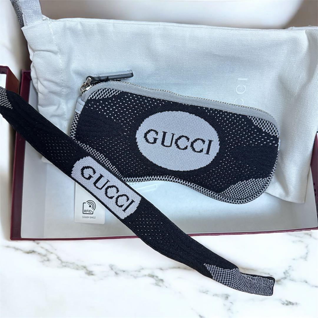 新品★GUCCI (グッチ)Technical Knit メガネケース　ブラック