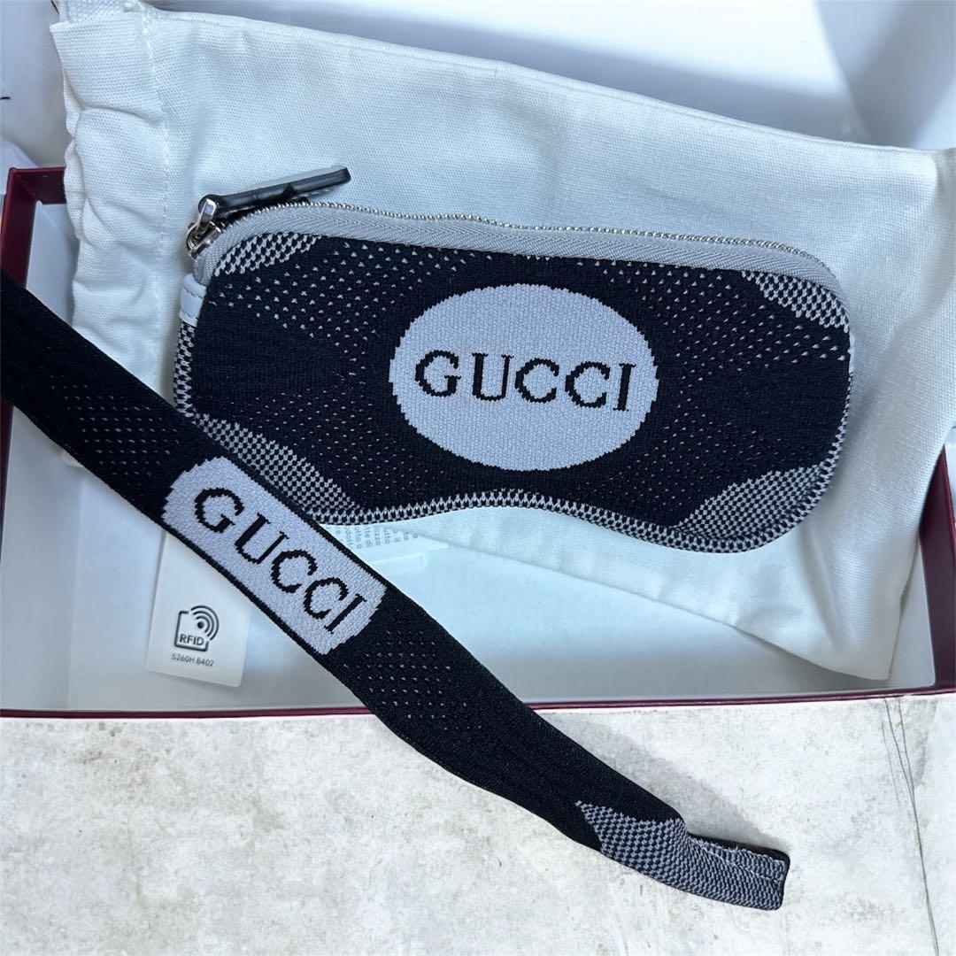 新品★GUCCI (グッチ)Technical Knit メガネケース　ブラック