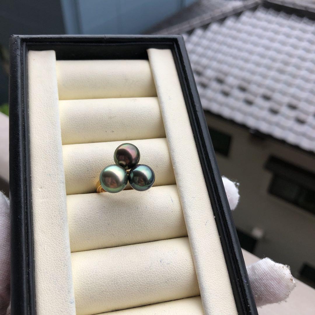 南洋黒真珠　黒蝶　タヒチパール　タヒチ真珠　リングB