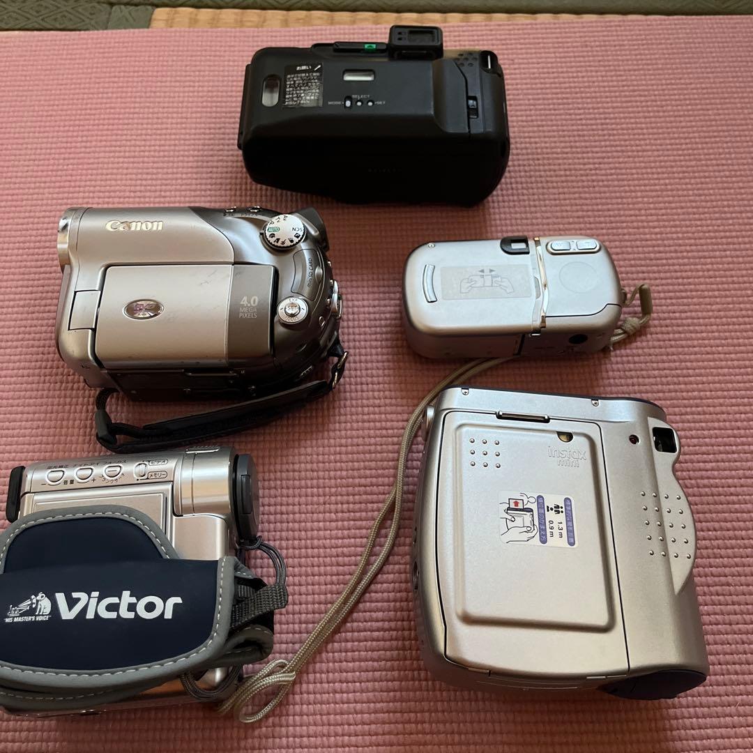 【要説明文】デジタルビデオカメラ、チェキ、フィルムカメラ　合計5台