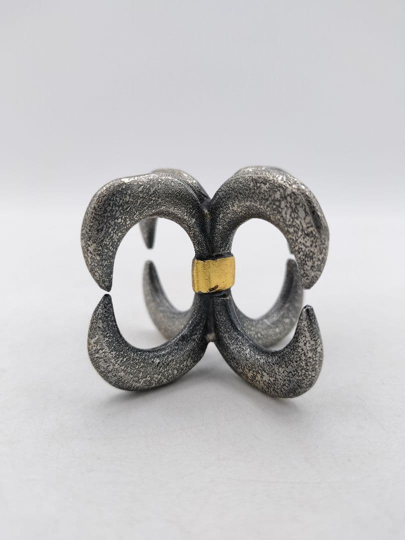 d087【新品・未使用】 唐銅 蓋置 錠いかり 金谷宗林 高岡 木箱 茶道具