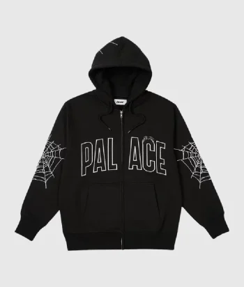 Palace Sp5der Zip Hoodie ‘Black’ Palace Logo