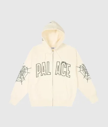 Palace Sp5der Zip Hoodie ‘Soft White’ Palace Logo